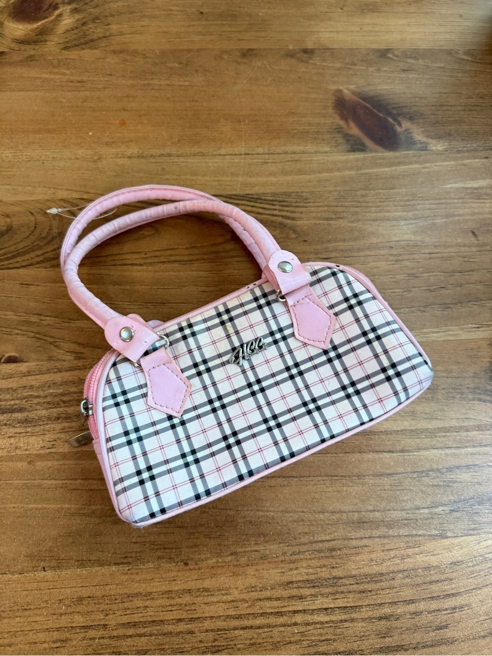 Pink Plaid Womenās Handbag HCC